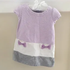 Top Rated Gymboree Purple Striped Bow Pocket Dress 6-12 Months  Ends Soon!