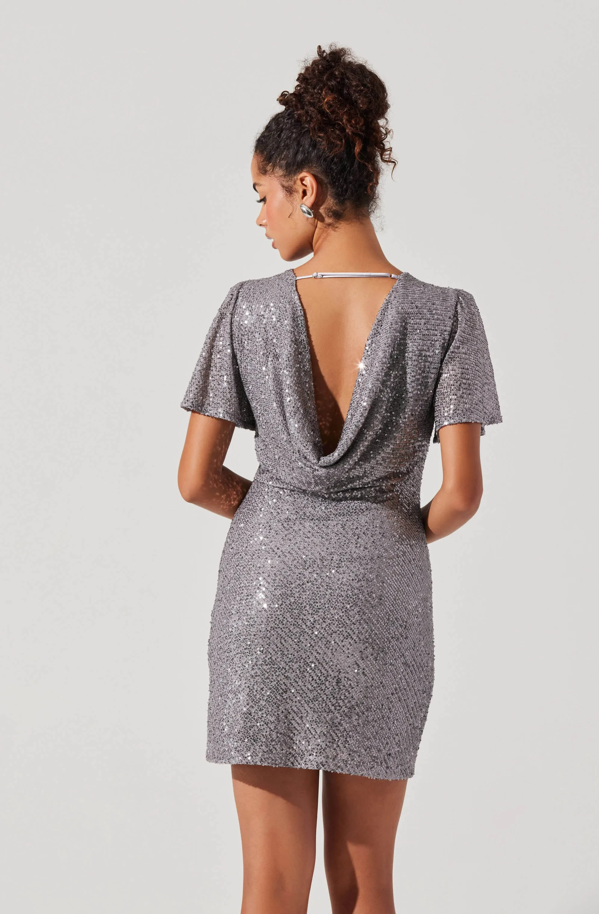 Top Rated Sequin Flutter Sleeve Mini Dress  Ends Soon!