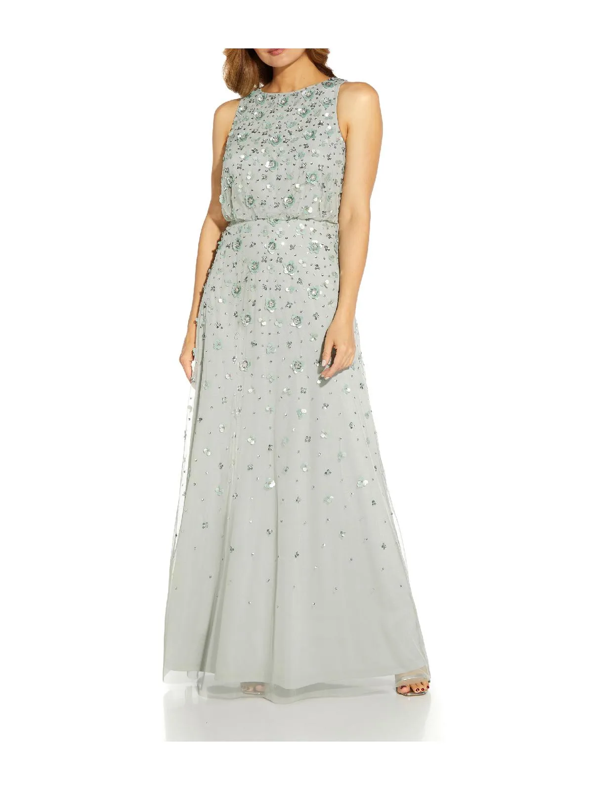 Top Rated Womens Beaded Halter Evening Dress  Ends Soon!
