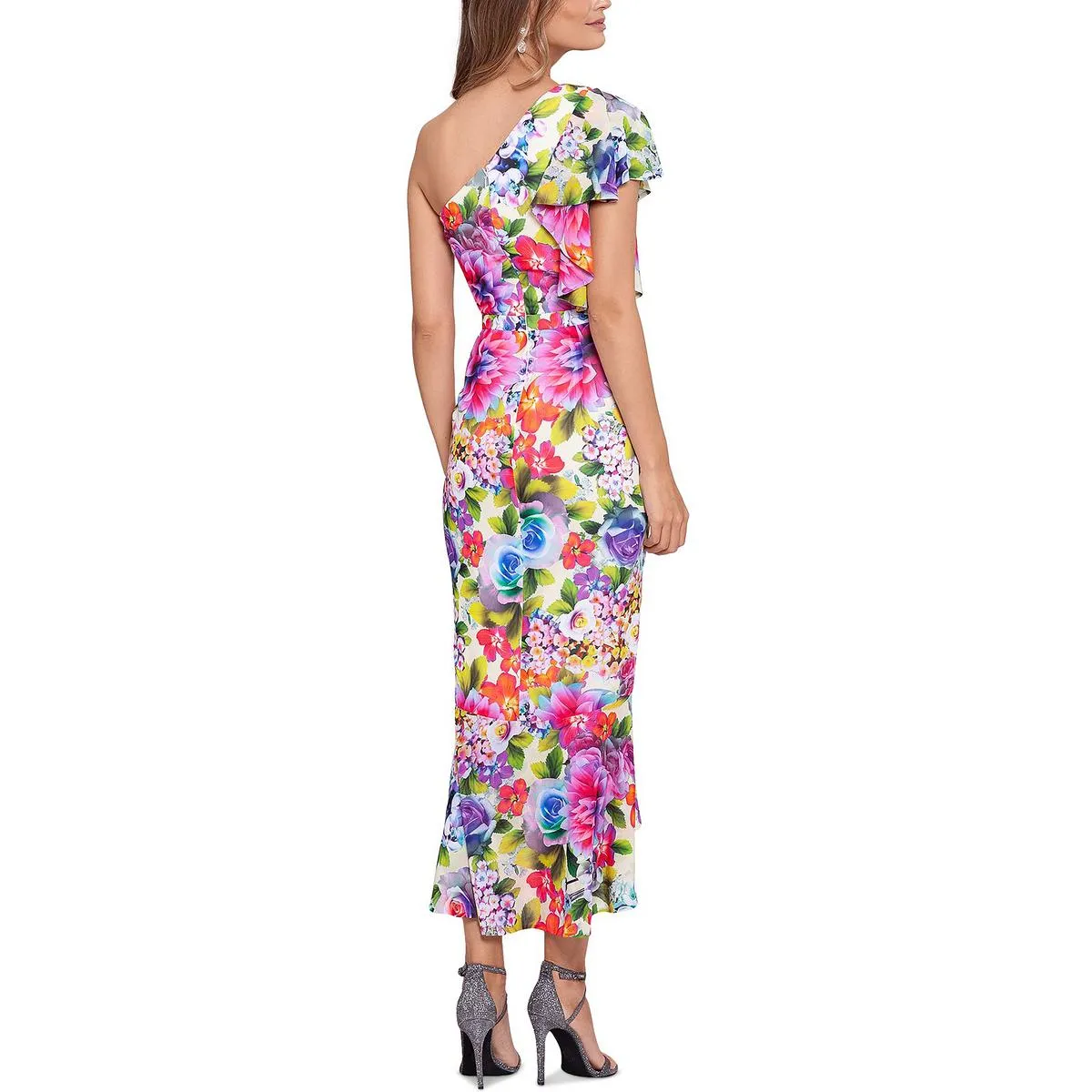 Top Rated Womens Floral Print Ruffled Midi Dress  Going Fast!