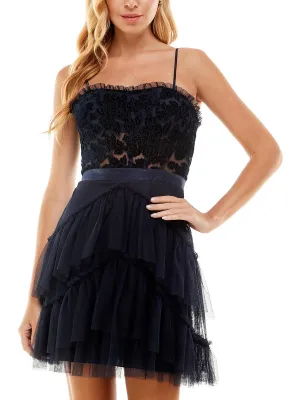 Top Rated Womens Velvet Applique Fit & Flare Dress  Almost Sold Out!