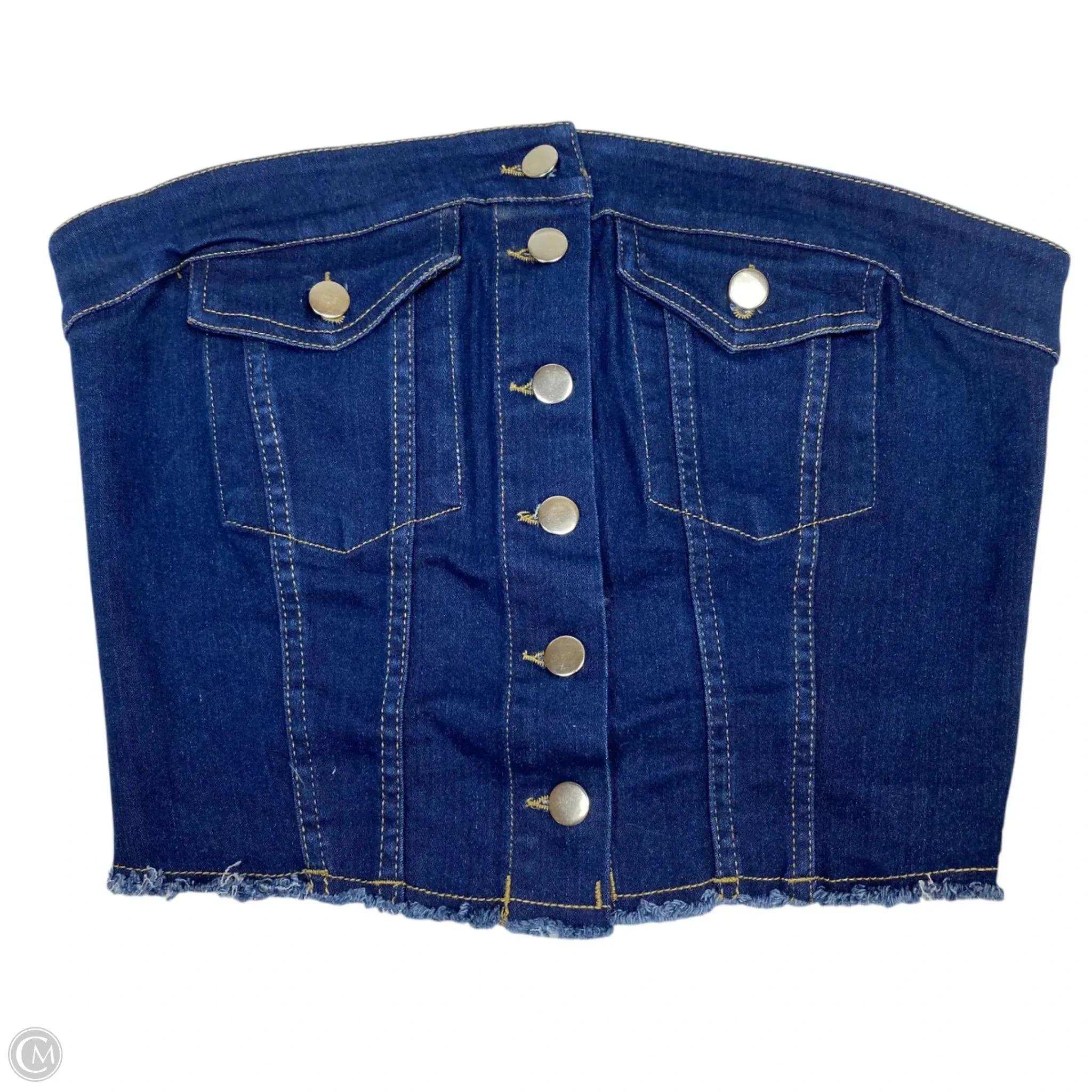 Top Sleeveless By Tulip Creations In Blue Denim, Size: M