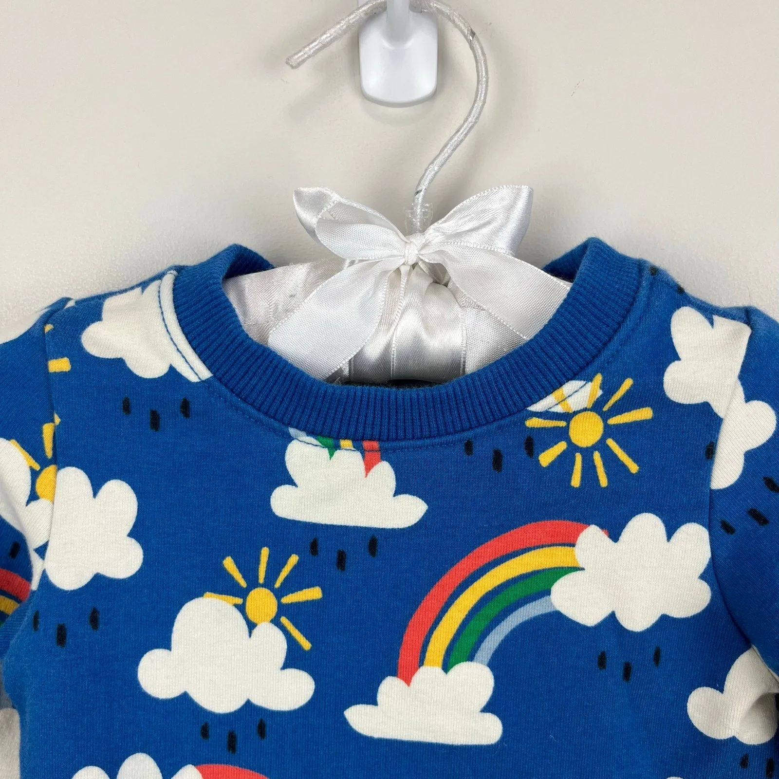 Trending Now Hanna Andersson Baby Printed French Terry Dress Blue Rain or Shine 60 cm 3-6 Months  Last Few Pieces!
