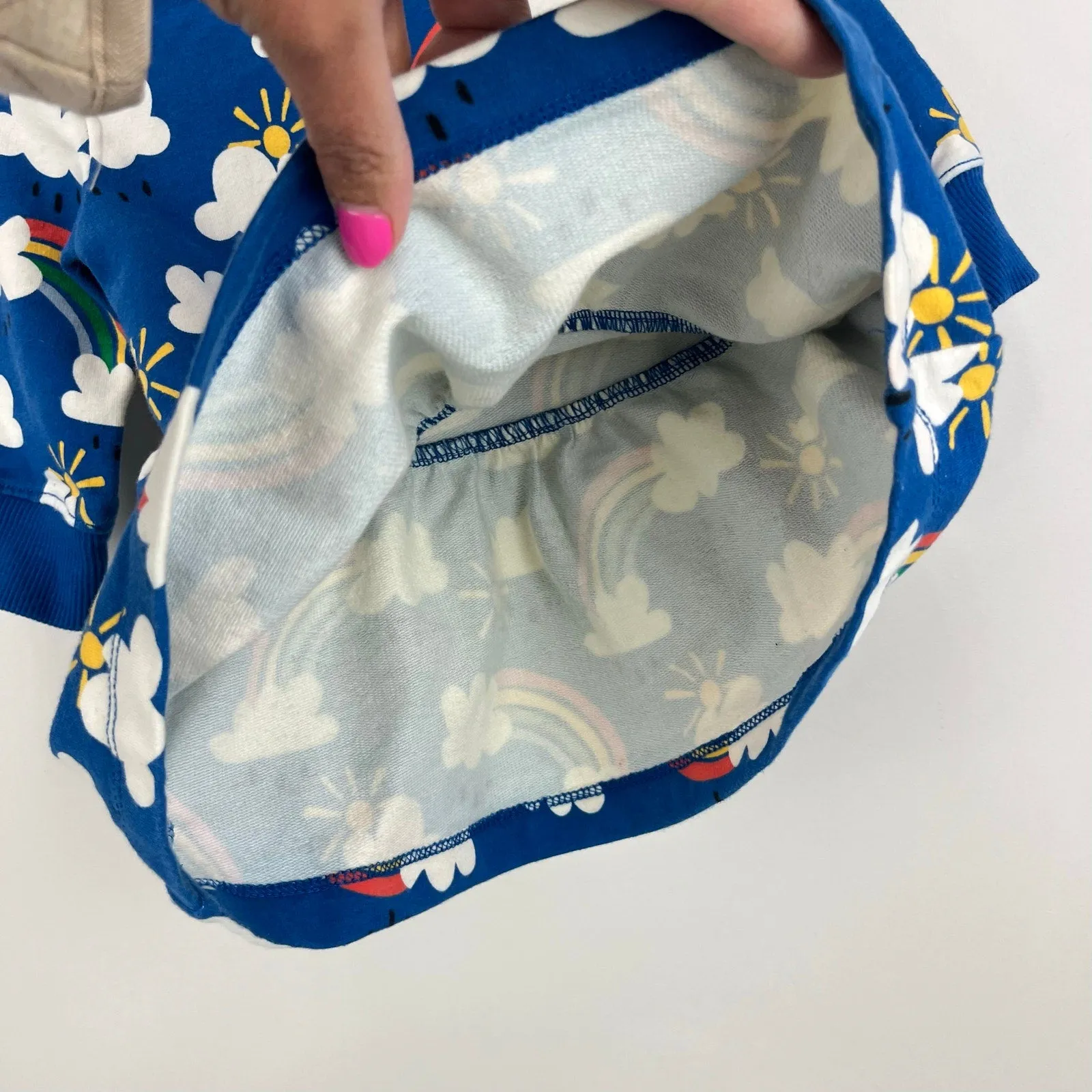 Trending Now Hanna Andersson Baby Printed French Terry Dress Blue Rain or Shine 60 cm 3-6 Months  Last Few Pieces!