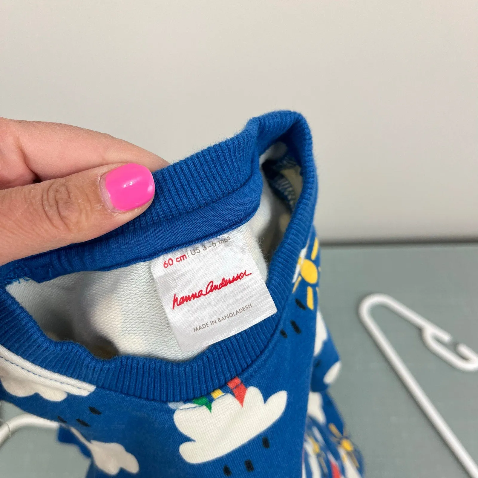 Trending Now Hanna Andersson Baby Printed French Terry Dress Blue Rain or Shine 60 cm 3-6 Months  Last Few Pieces!
