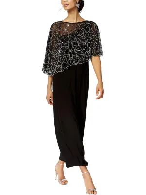 Trending Now Petites Womens Beaded Long Evening Dress  Today Only!