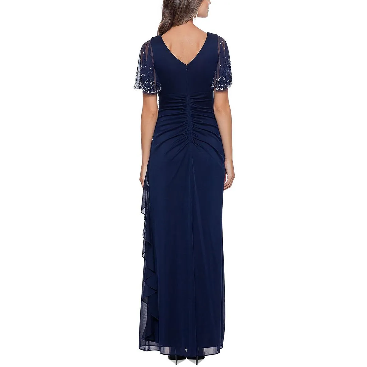 Trending Now Womens Embellished Cascade Evening Dress  Ends Soon!