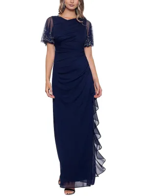 Trending Now Womens Embellished Cascade Evening Dress  Ends Soon!