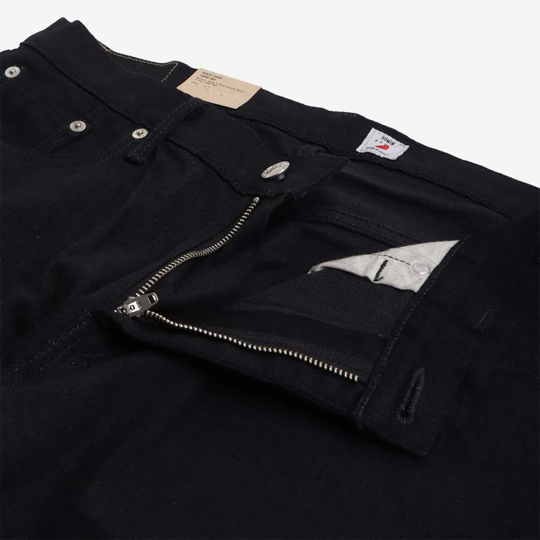 Trendy 2025 Edwin Regular Tapered Kaihara Black x Black Stretch 12.5oz Denim Jeans  Dont Miss Out!