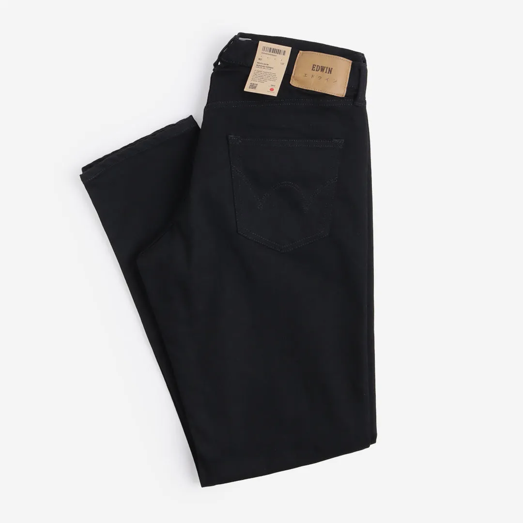 Trendy 2025 Edwin Regular Tapered Kaihara Black x Black Stretch 12.5oz Denim Jeans  Dont Miss Out!