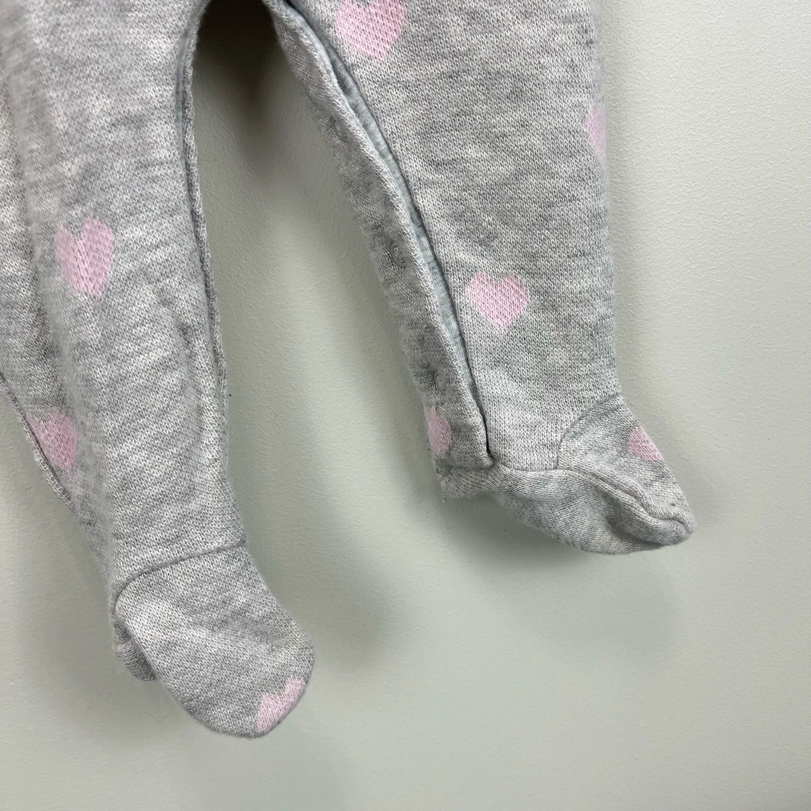 Trendy 2025 Mayoral Baby Gray Heart Footie 4-6 Months  Last Few Pieces!