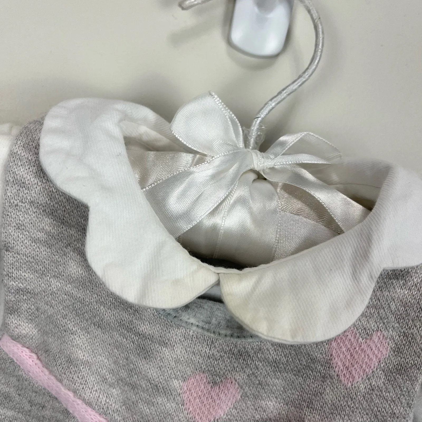Trendy 2025 Mayoral Baby Gray Heart Footie 4-6 Months  Last Few Pieces!