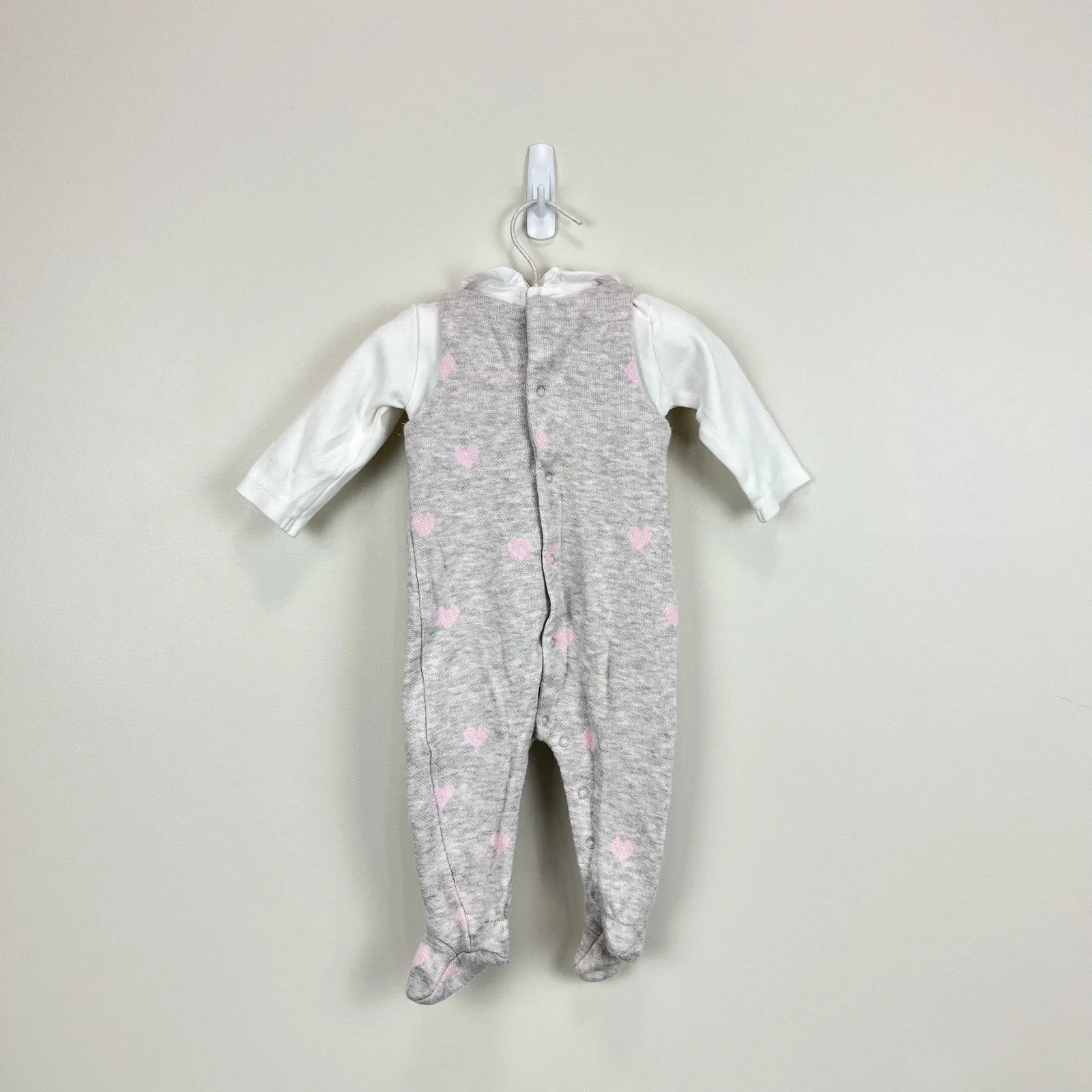 Trendy 2025 Mayoral Baby Gray Heart Footie 4-6 Months  Last Few Pieces!