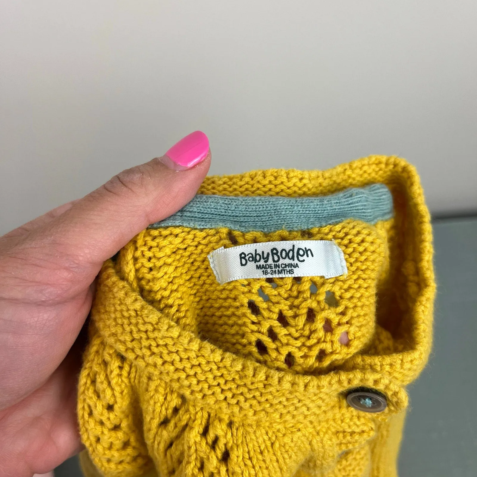 Trendy 2025 Mini Boden Golden Pointelle Cardigan Sweater 18-24 Months  Today Only!