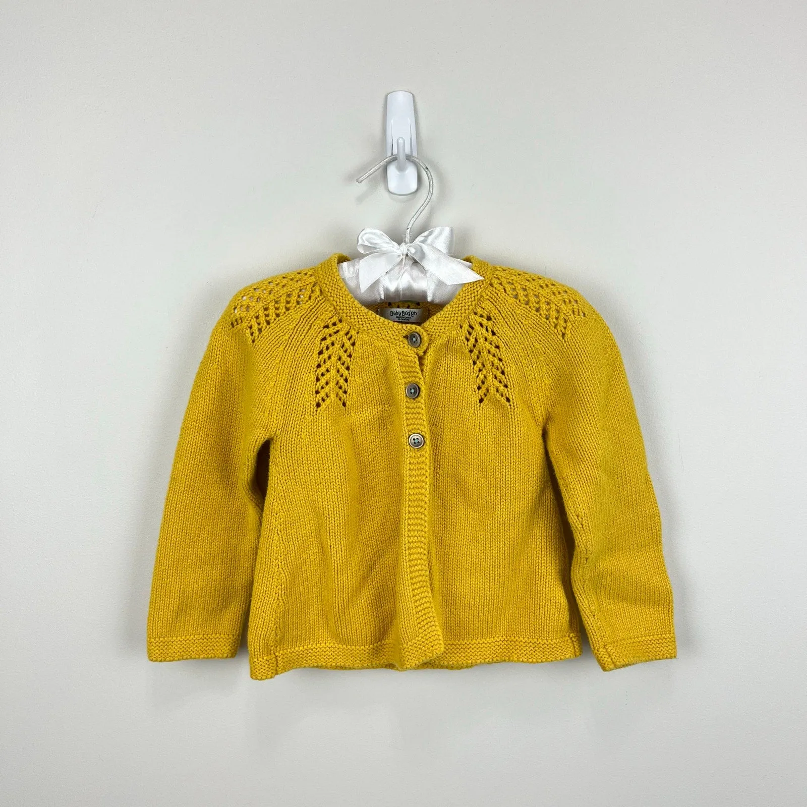 Trendy 2025 Mini Boden Golden Pointelle Cardigan Sweater 18-24 Months  Today Only!