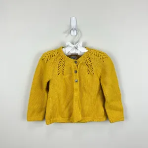 Trendy 2025 Mini Boden Golden Pointelle Cardigan Sweater 18-24 Months  Today Only!