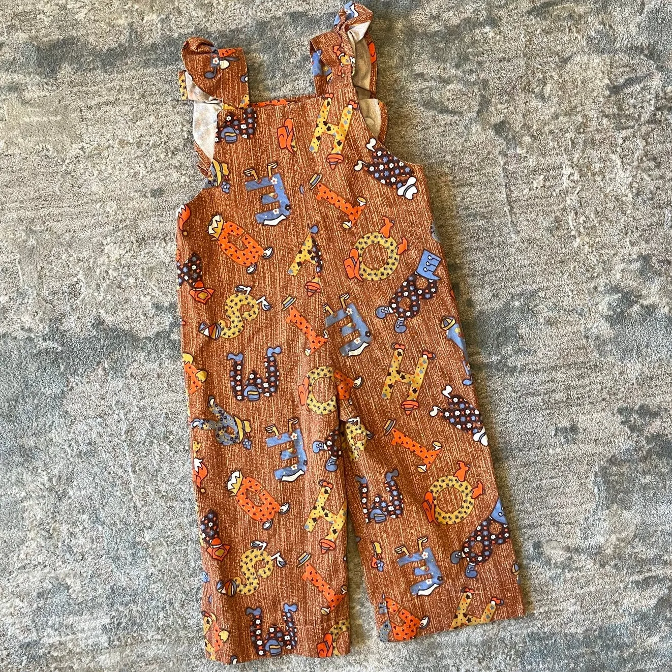 Trendy 2025 Vintage 70s Alphabet Dress Up Overalls Toddler  Stylish & Comfortable