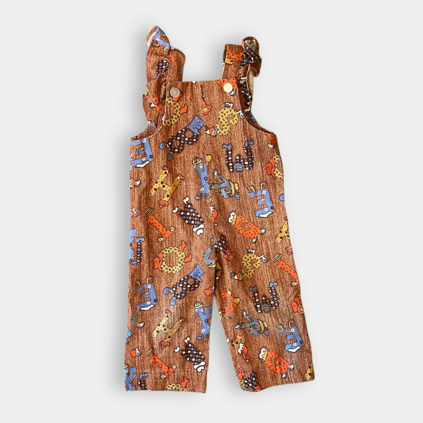 Trendy 2025 Vintage 70s Alphabet Dress Up Overalls Toddler  Stylish & Comfortable