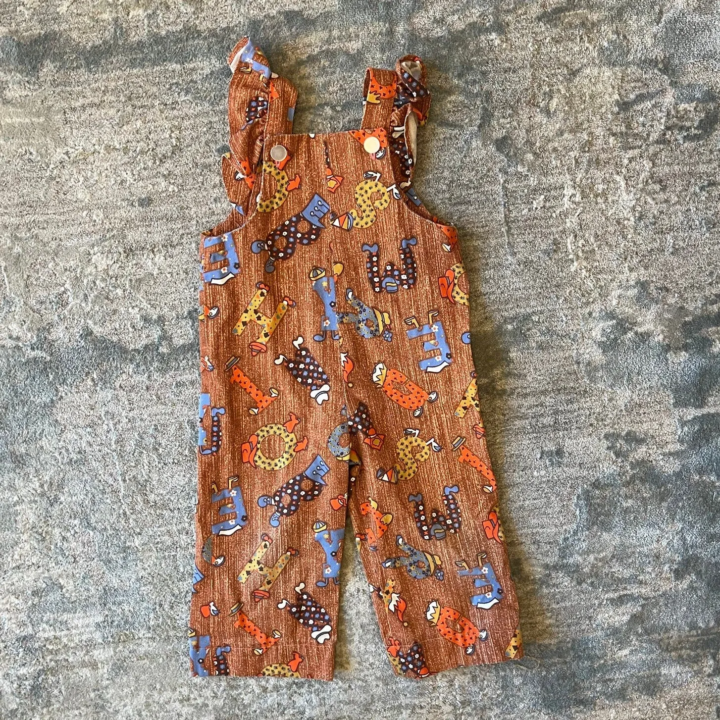 Trendy 2025 Vintage 70s Alphabet Dress Up Overalls Toddler  Stylish & Comfortable