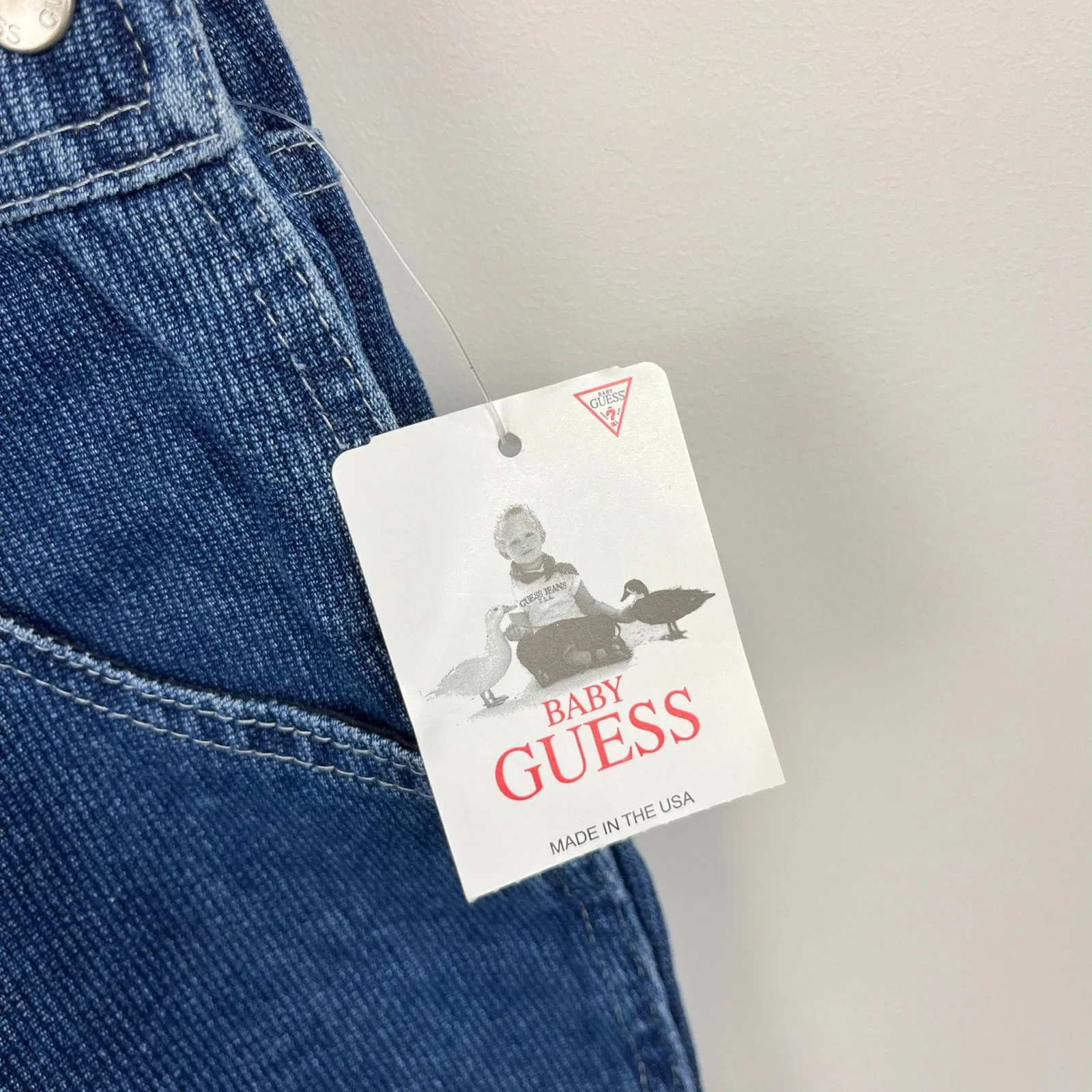 Trendy 2025 Vintage Baby Guess Blue Jean Overalls 12 Months NWT USA  Ends Soon!