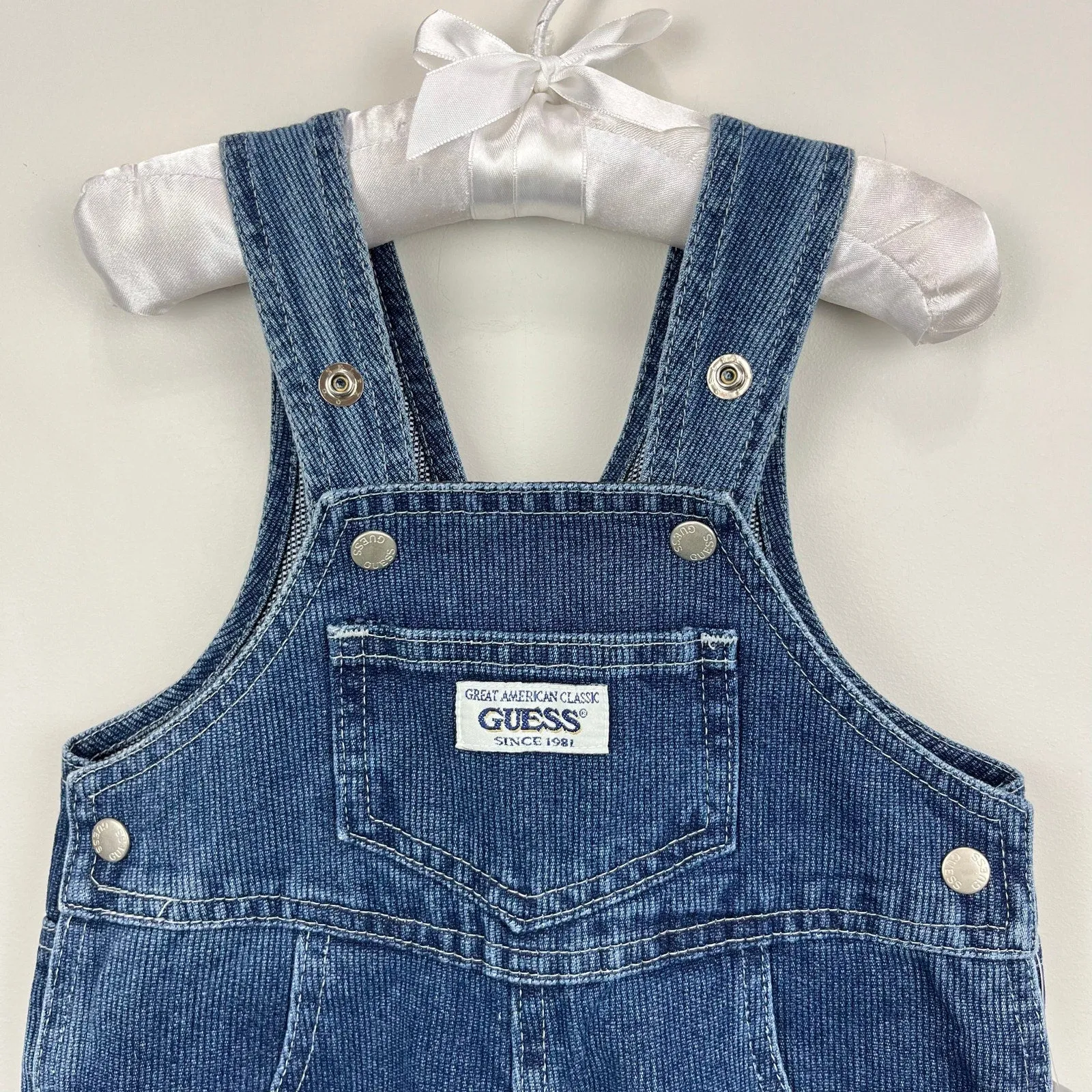 Trendy 2025 Vintage Baby Guess Blue Jean Overalls 12 Months NWT USA  Ends Soon!
