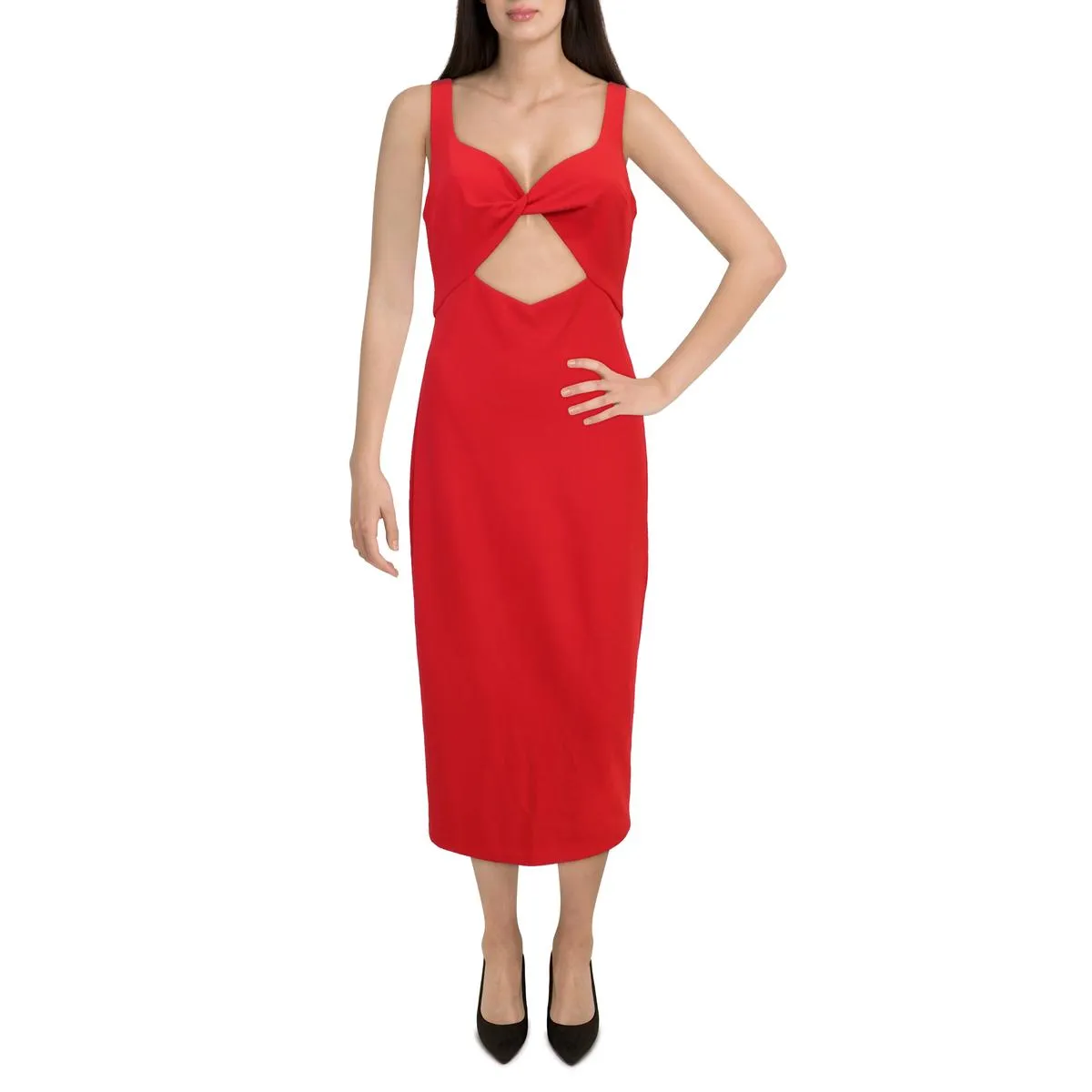 Trendy 2025 Womens Cutout Midi Cocktail and Party Dress  Almost Gone!