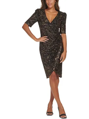 Trendy 2025 Womens Sequined V-Neck Cocktail and Party Dress  Last Few Pieces!