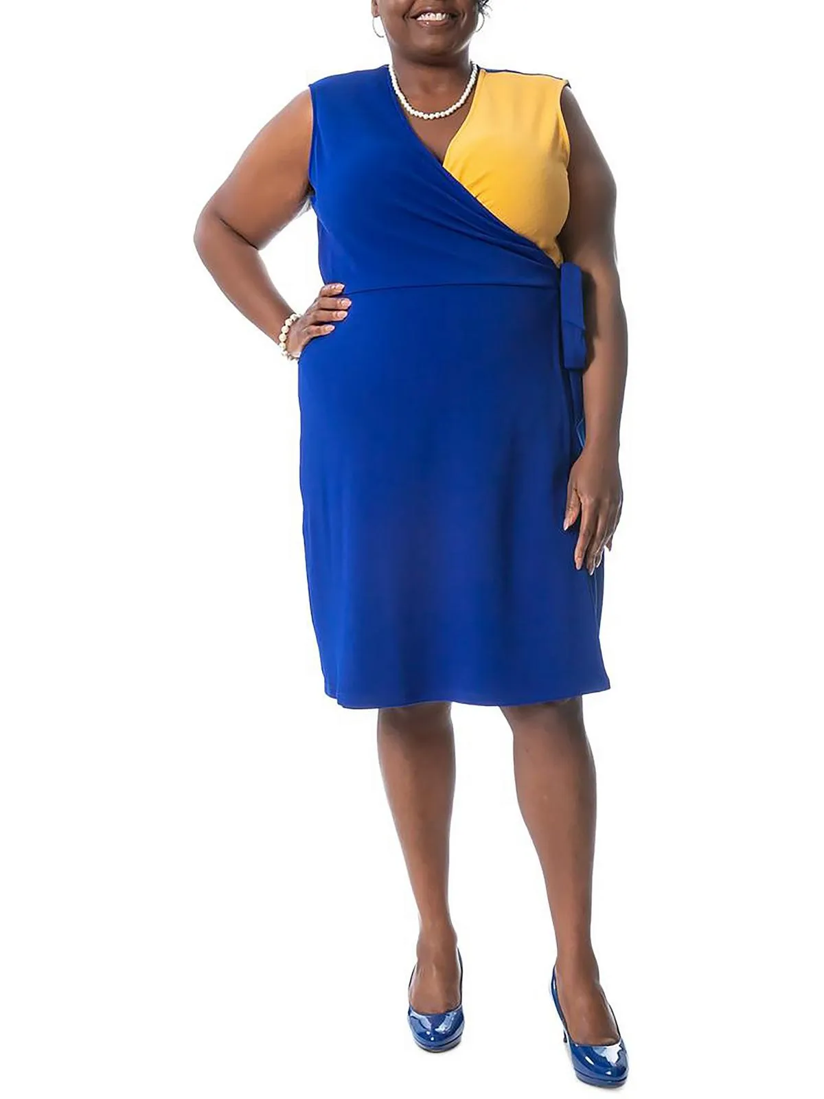 Trendy 2025 Womens V-Neck Knee Wrap Dress  Going Fast!
