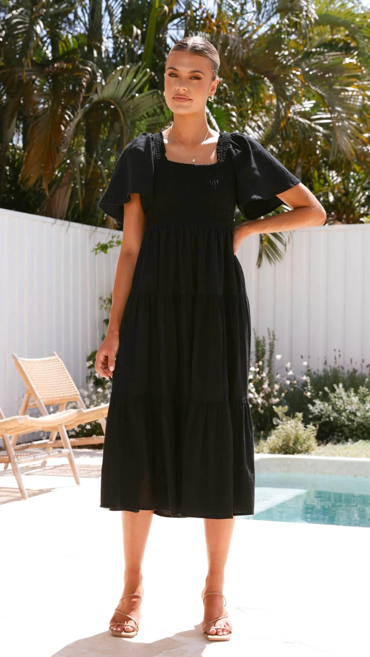 Tyra Midi Dress - Black Billy J