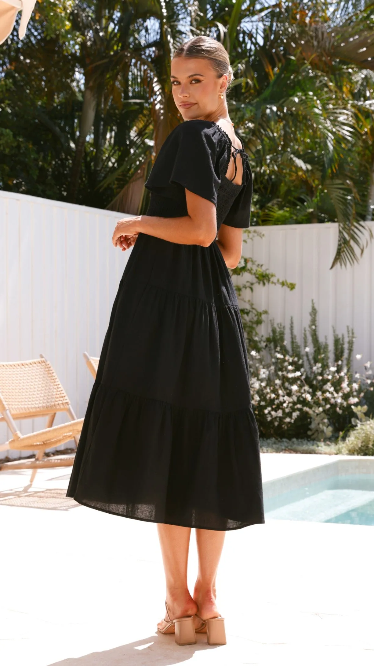 Tyra Midi Dress - Black Billy J