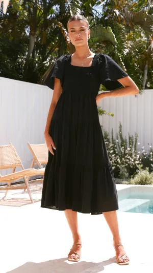 Tyra Midi Dress - Black Billy J
