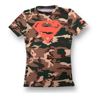 Under Armour YMD Boys Size 10/12 Superman Camo Short Sleeve Fitted Tee