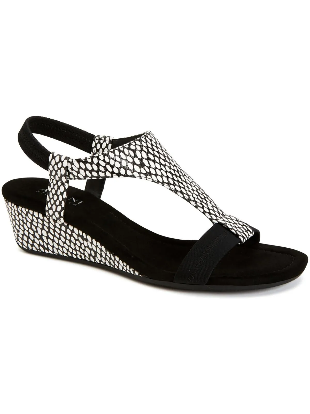 Vacanza Womens Faux Leather Wedge Sandals