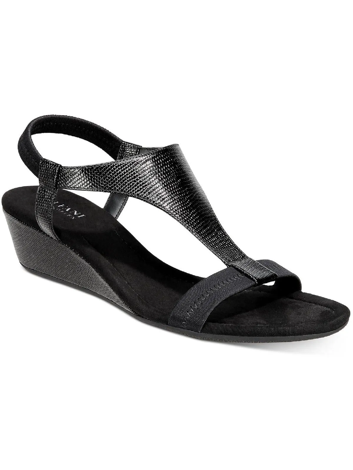 Vacanza Womens Faux Leather Wedge Sandals