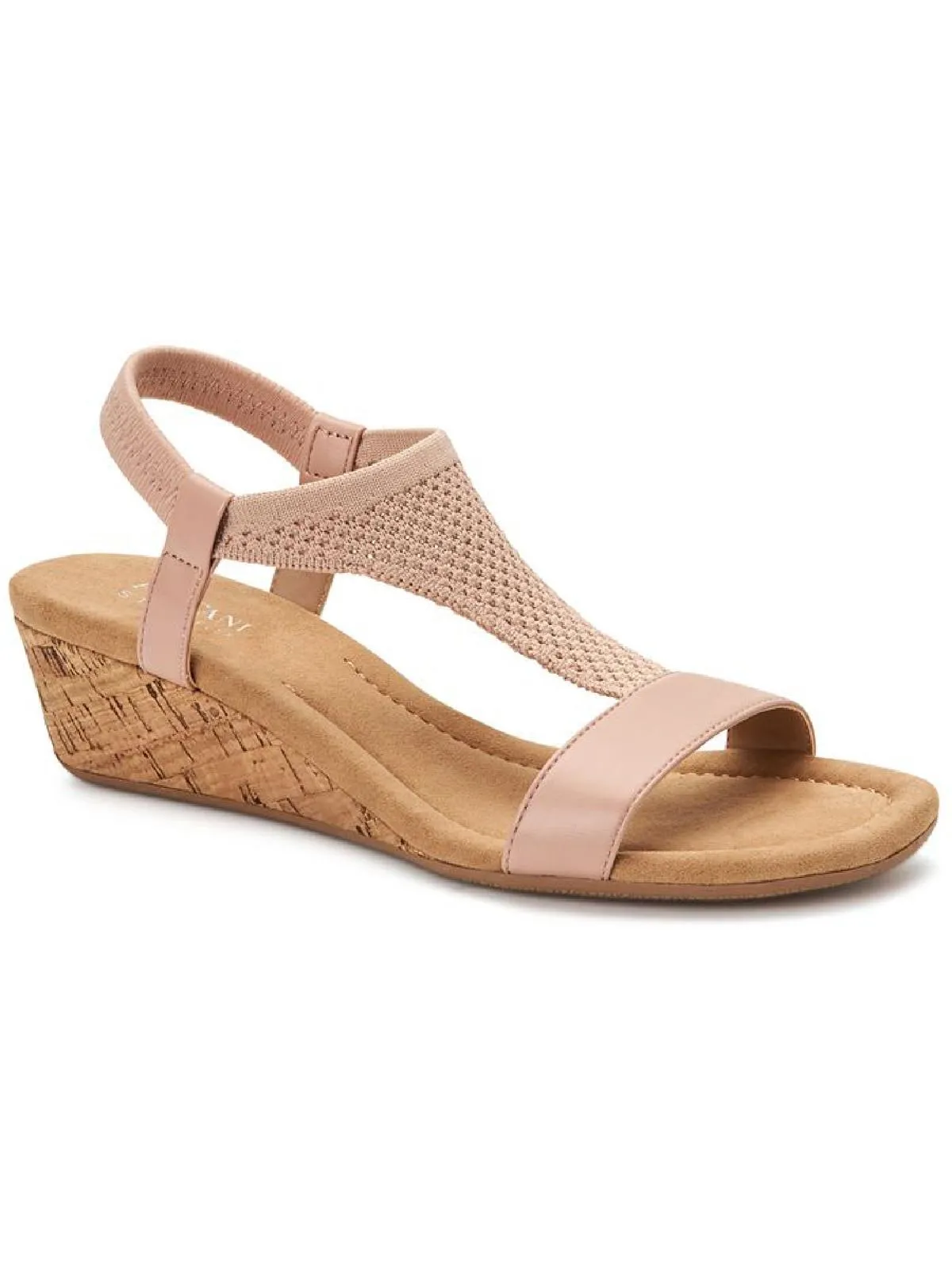 Vacanza Womens Faux Leather Wedge Sandals