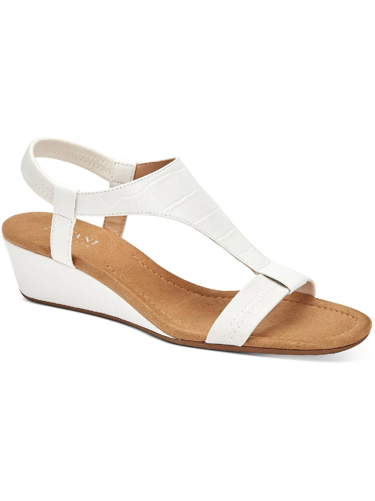 Vacanza Womens Faux Leather Wedge Sandals