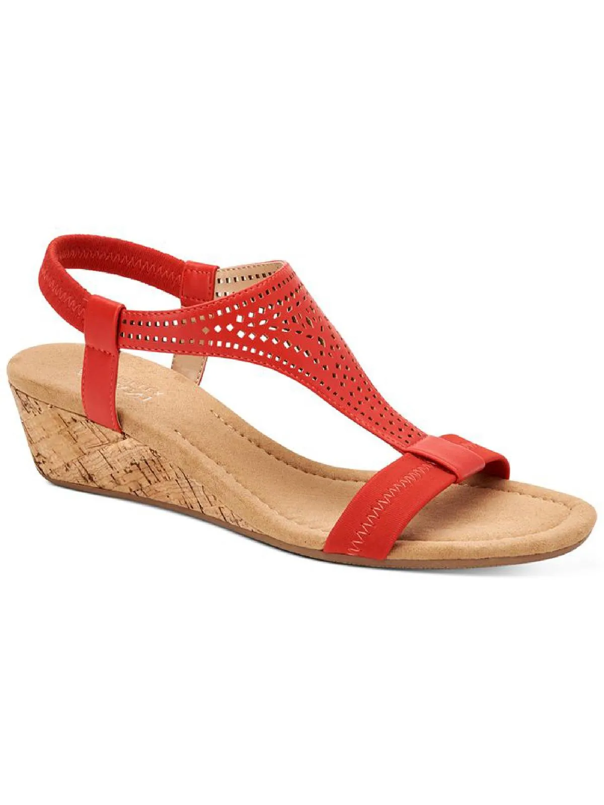 Vacanza Womens Faux Leather Wedge Sandals