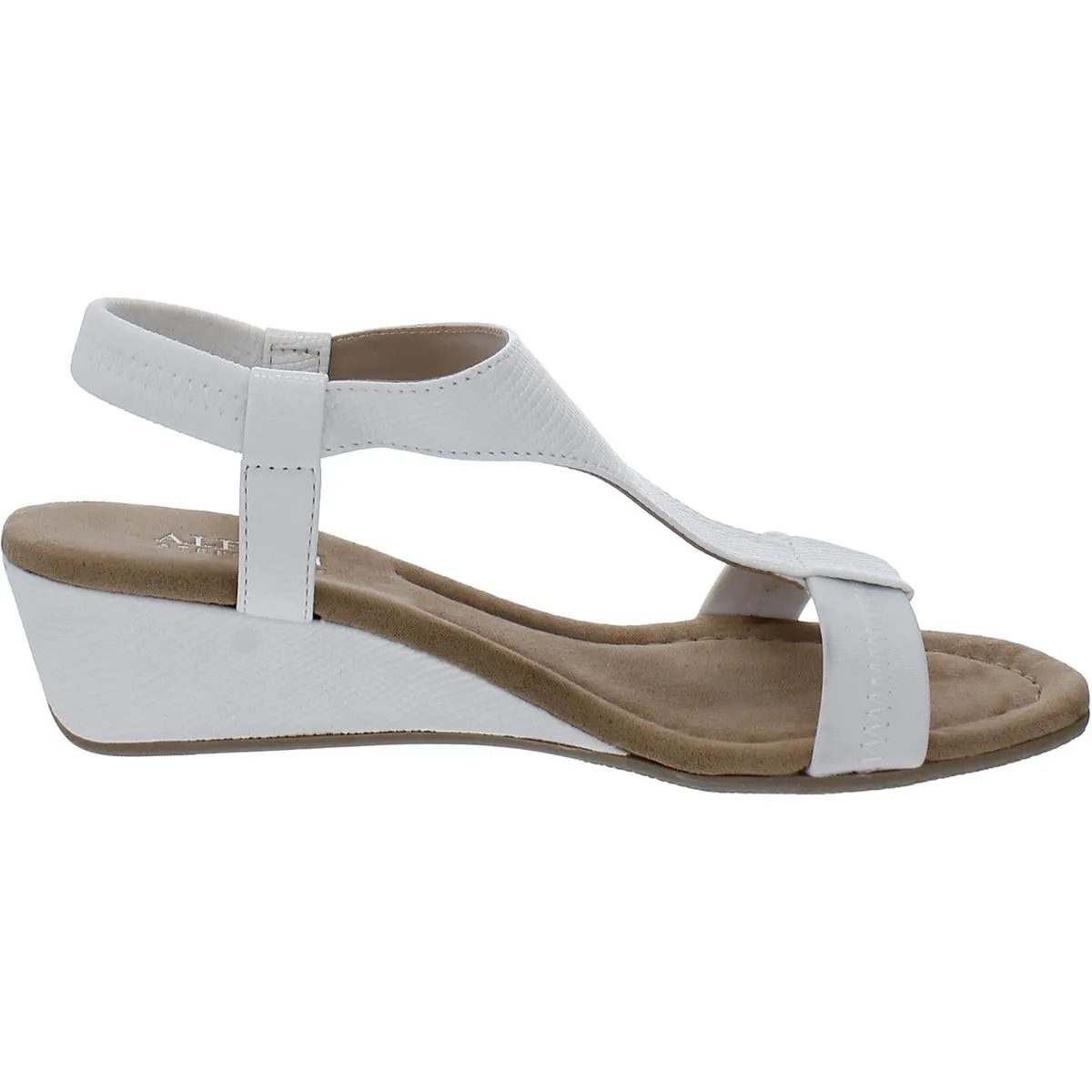 Vacanza Womens Faux Leather Wedge Sandals