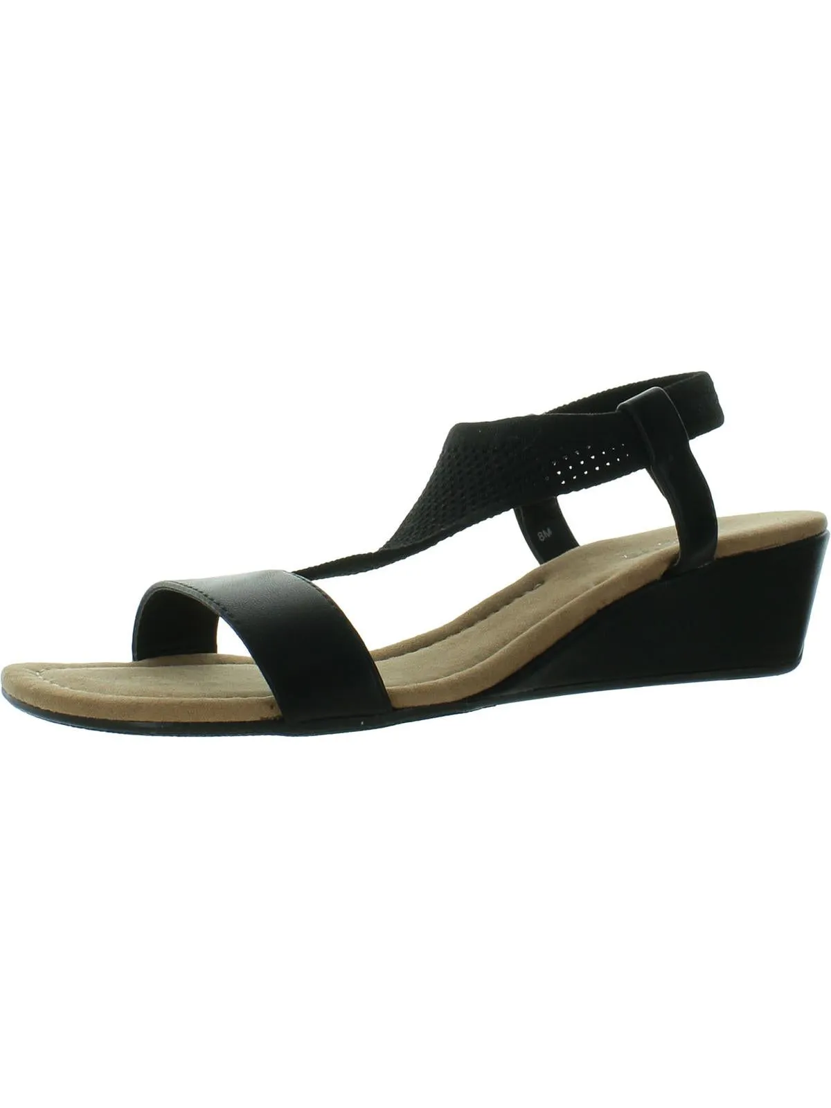 Vacanza Womens Faux Leather Wedge Sandals