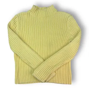 Valerie Stevens Women's Size Petite Small Sweater Yellow Mock Turtleneck