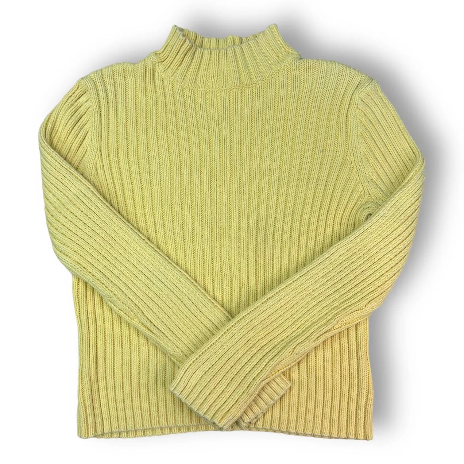 Valerie Stevens Women's Size Petite Small Sweater Yellow Mock Turtleneck
