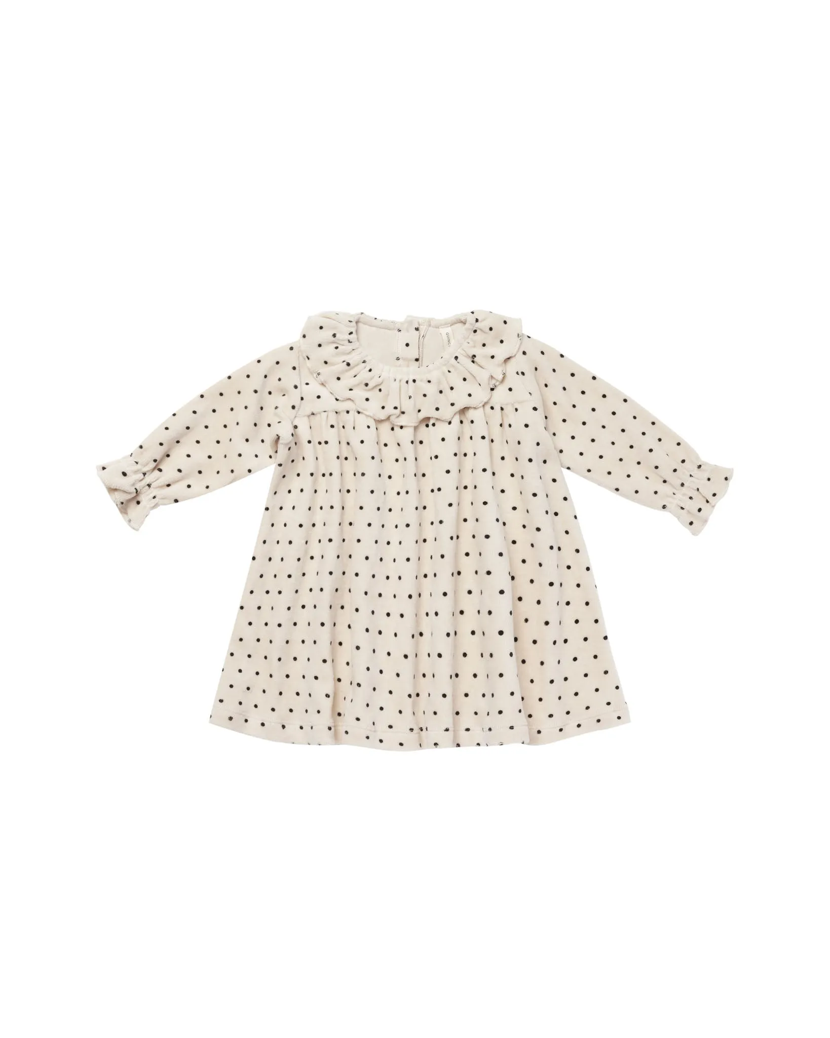 velour baby dress || polka dot