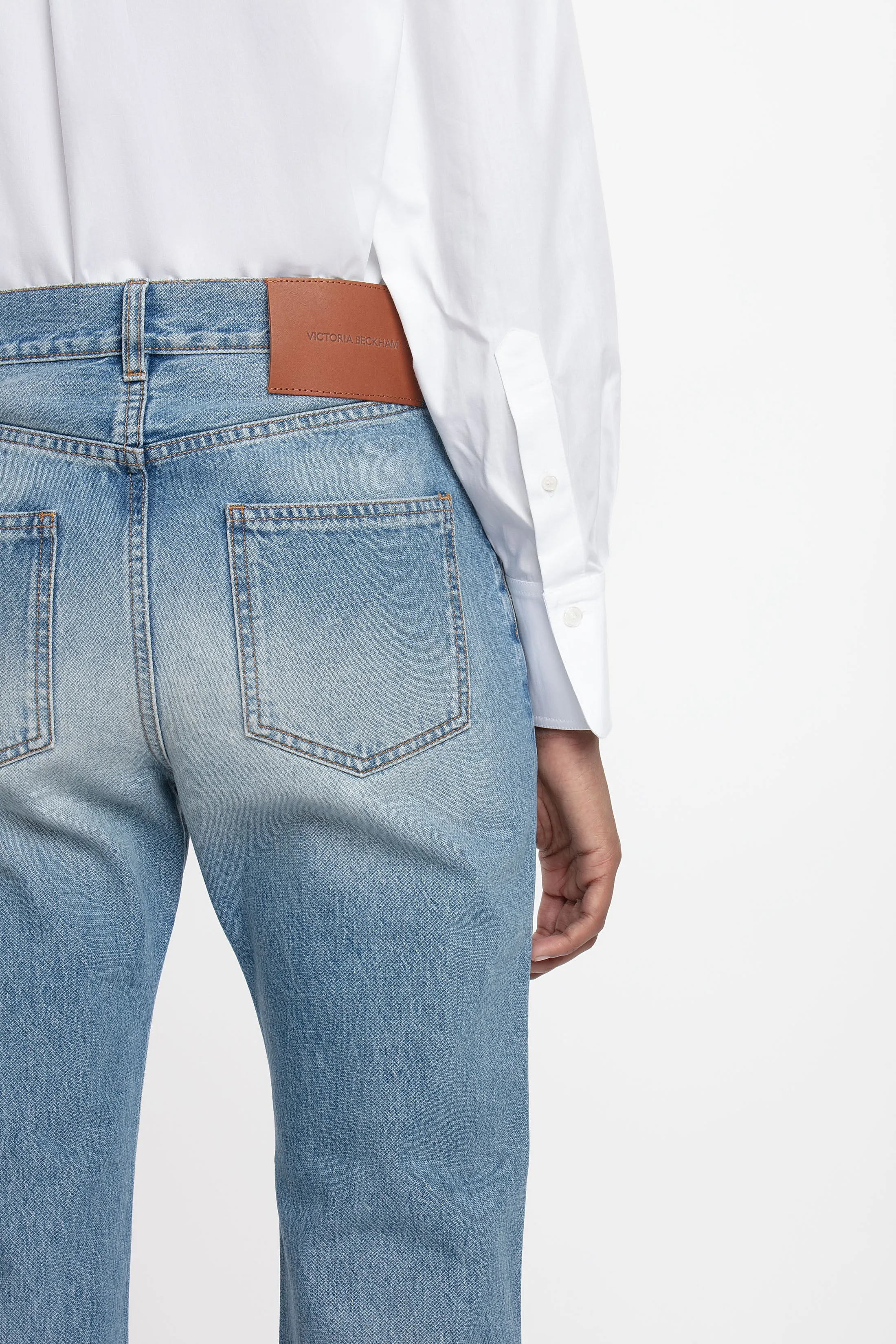 Victoria Mid-Rise Jean In Light Blue Victoria Beckham