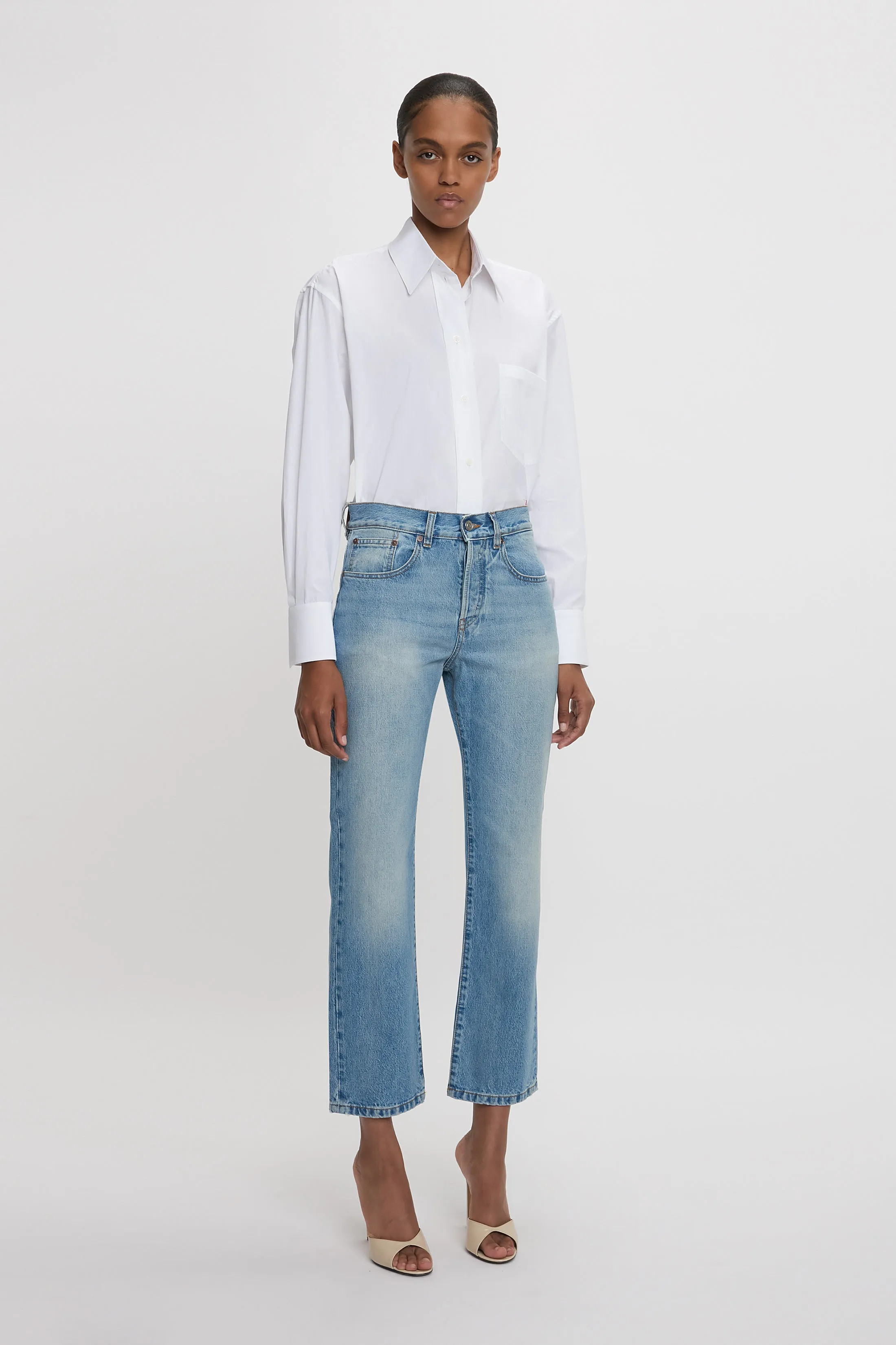Victoria Mid-Rise Jean In Light Blue Victoria Beckham