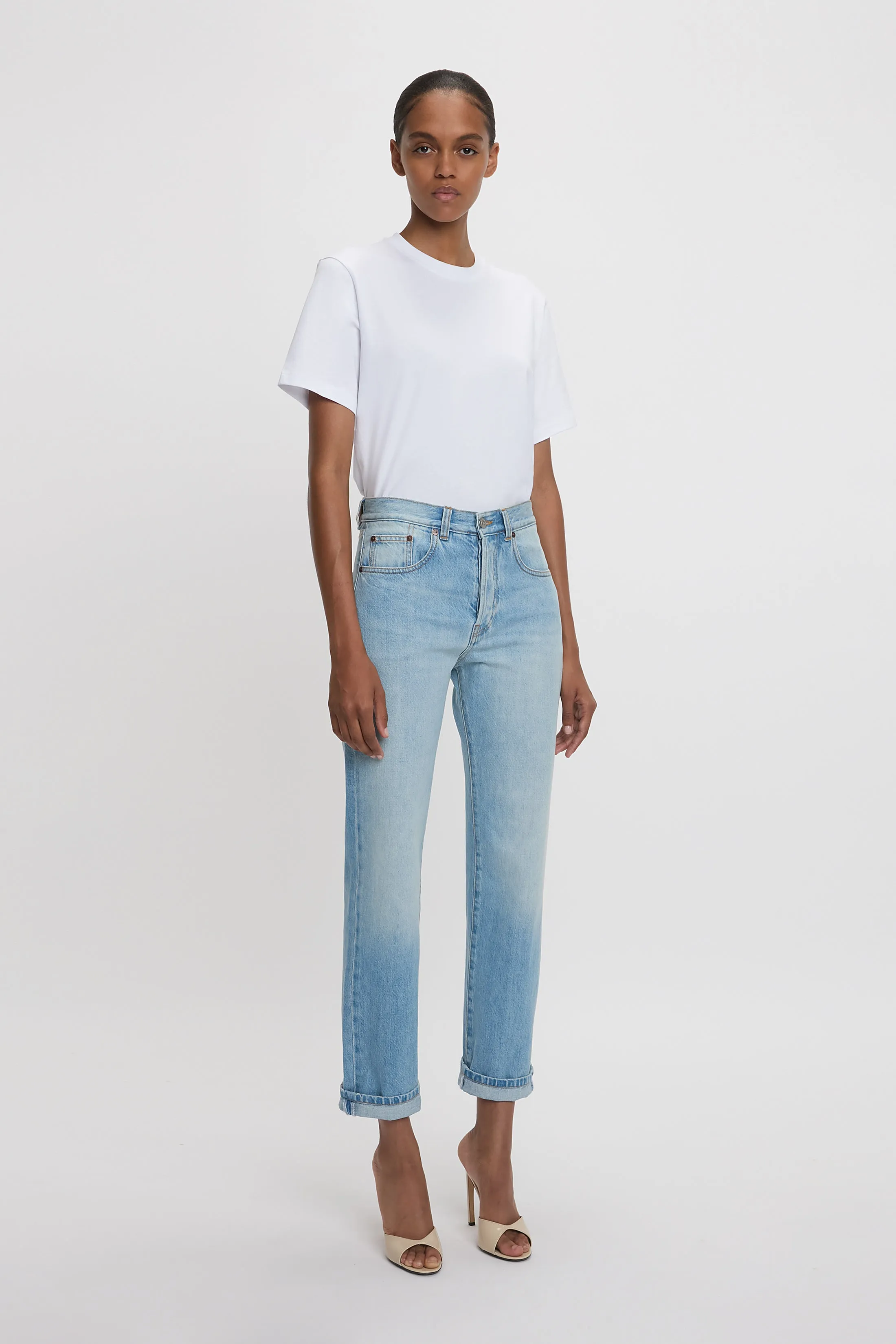 Victoria Relaxed Jean In Light Blue Wash Victoria Beckham