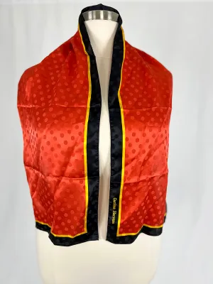 Vintage Carolina Herrera Red & Black Silk Scarf