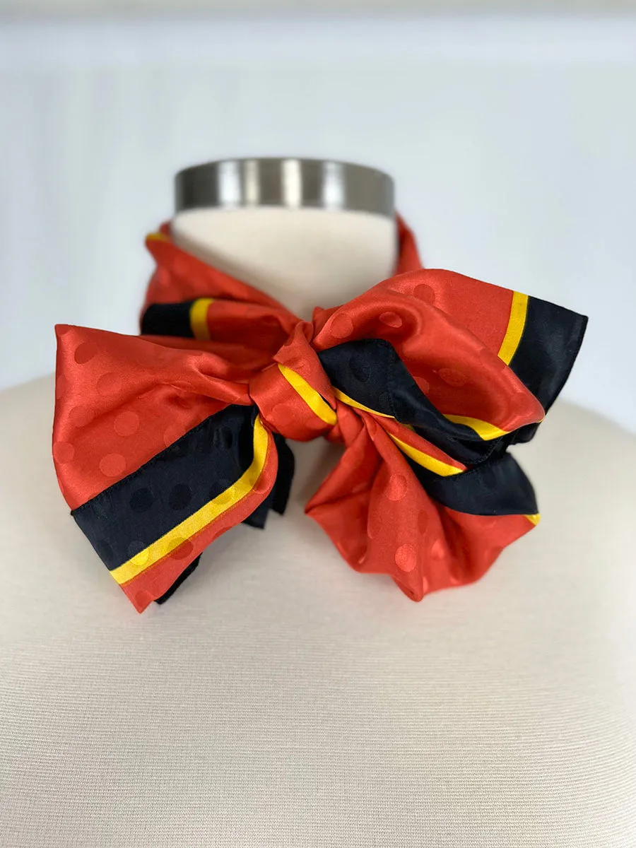 Vintage Carolina Herrera Red & Black Silk Scarf