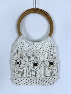Vintage Ivory Crochet Small Arm Purse
