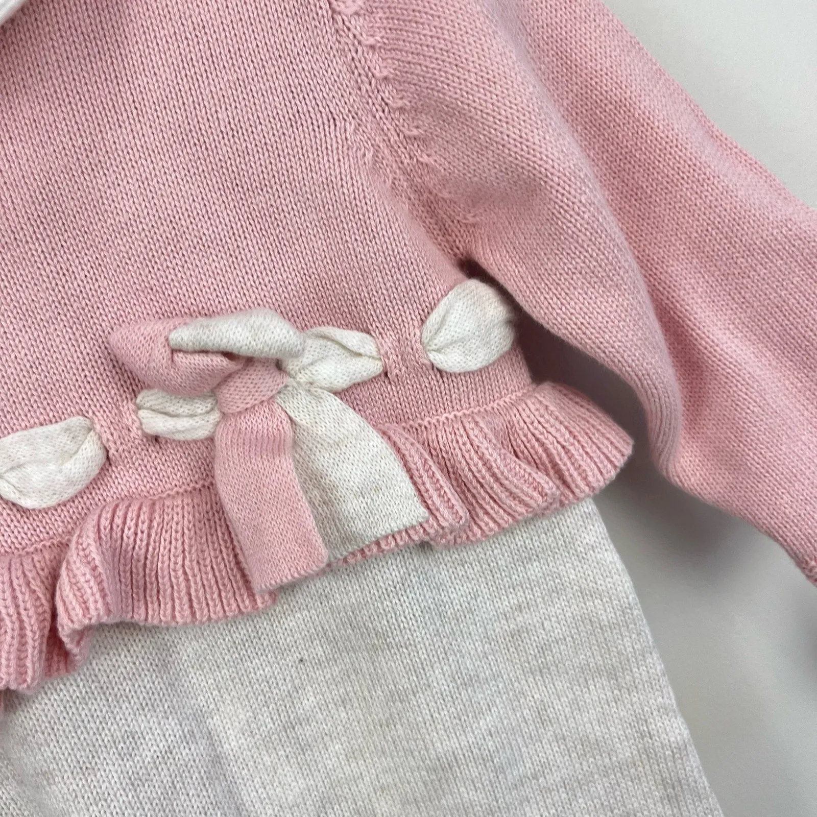 VIP Favorite Mayoral Baby Girls Rose Knitted Bow Romper 2-4 Months NWT  Ends Soon!