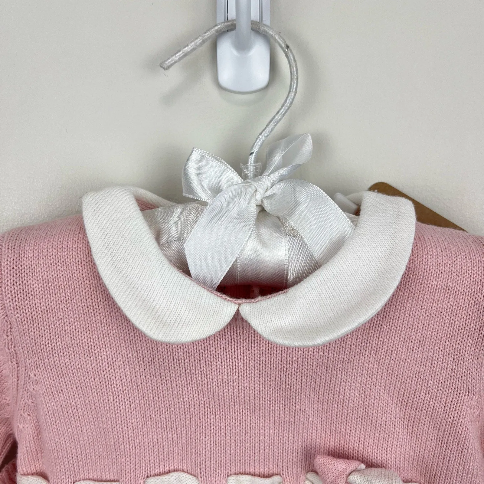 VIP Favorite Mayoral Baby Girls Rose Knitted Bow Romper 2-4 Months NWT  Ends Soon!
